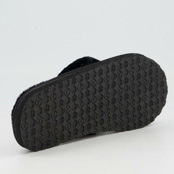 Puma Fluff Flip Slippers Black Team Gold - Picture 5 of 14